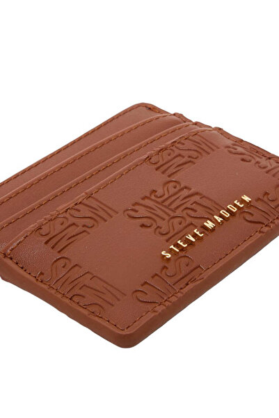Steve Madden Women's Logo Card Holder Brown Wallet