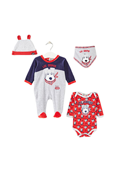 Lee Cooper 4-piece set, jumpsuit and long-sleeved bodysuit, babydoll and hat, blue, Lee Cooper