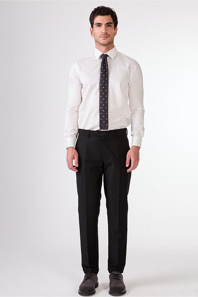 Dufy Black Men's Straight Mono Collar Suit - 108069