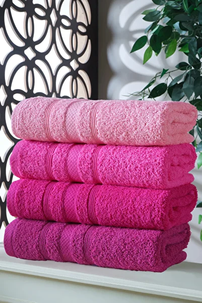 DNZGÜLCAN There Are 4 Towel Set Hand Towel Face Towel 100% Cotton 70X140 cm