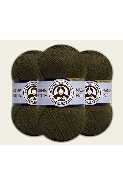 Ören Bayan Madame Petıte Anti-Pilling Baby Wool Khaki Green 077 3 Pcs 100g