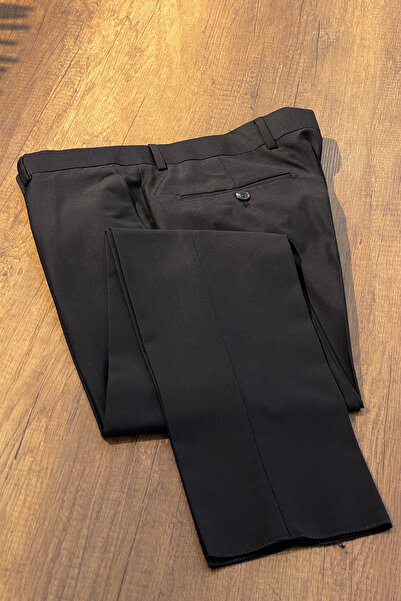 NAZEF Özel Tasarım Dar Kesim Sivri Yaka Kruvaze Siyah Takım Elbise