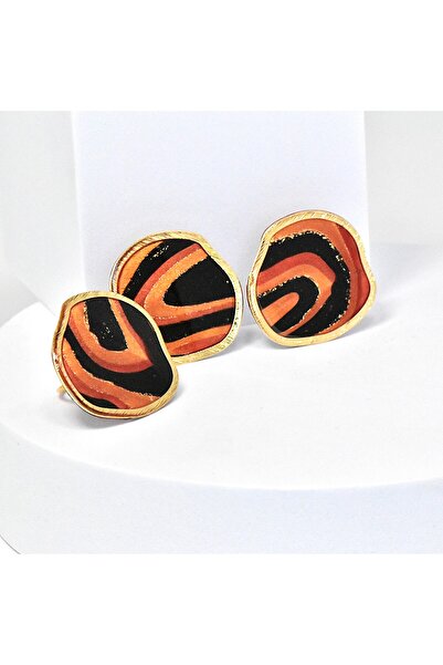 NARRU Handmade earrings, copper, black, gold, Arya 24