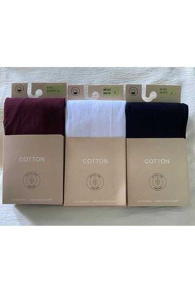 DÜVEN Colorful 3-Piece Cotton Women's Pantyhose Cotton & Matte 60 Den Pantyhose