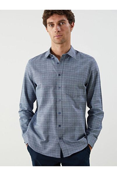 LC Waikiki Stilinizi Bize Bırakın | Regular Fit Uzun Kollu Ekose Gabardin Erkek Gömlek