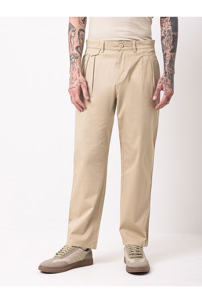British Club By Styli Men Double-Pleated Straight Fit Trousers