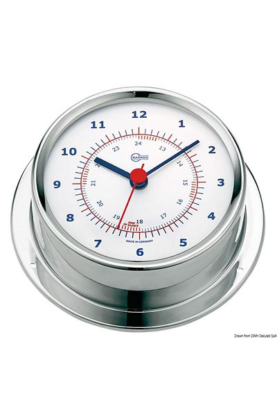 Barigo White Clock Sky Polished Stainless Steel
