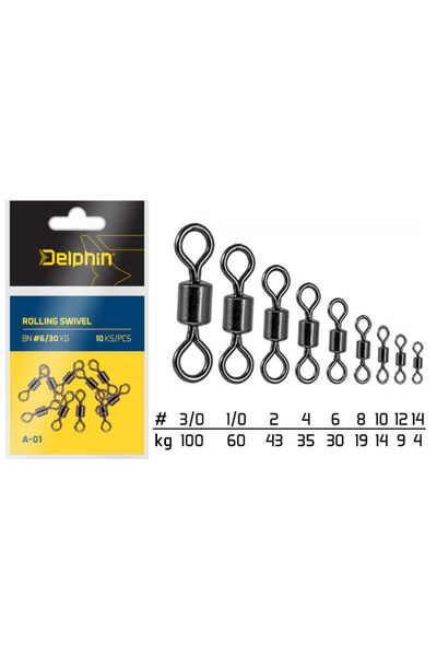 DELPHİN Vartej cu Butoias Rolling Swivel A-01 10 buc/plic