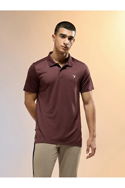 Technosport By Styli Men Brown Slim Fit Melange Polo