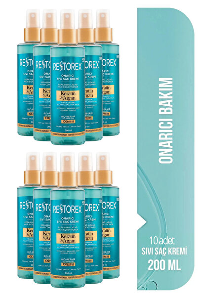 Restorex Cremă lichidă pentru îngrijirea părului cu cheratina și argan 200 ml (10 bucăți)