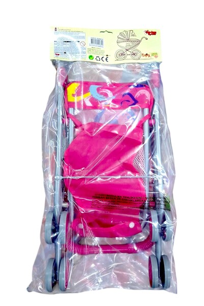 Arda-Han Ticaret I Chose I Bought Baby Stroller Metal Foldable Stroller with Canopy Pink Heart 4 Wheels 3