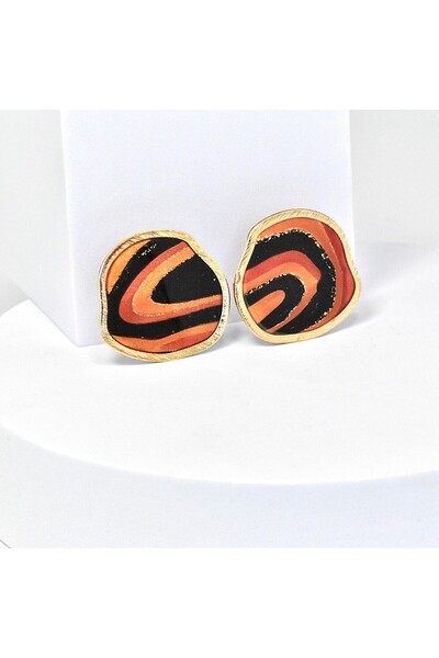NARRU Handmade earrings, copper, black, gold, Arya 24