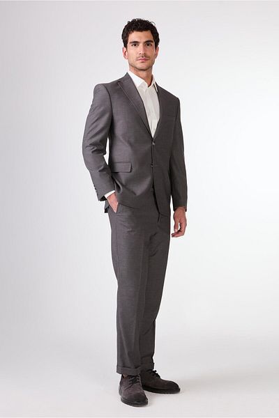 Dufy Gray Men's Straight Mono Collar Suit - 108107