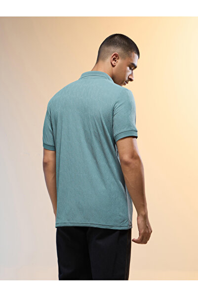 Technosport By Styli Men Jacquard Slim Fit Polo