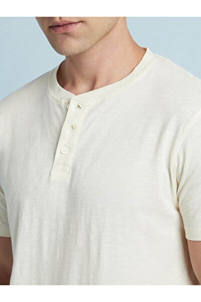 Dennis Lingo By Styli Buttoned Round Neck Pure Cotton T-Shirt