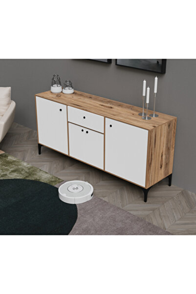 Alfimo Mobilya NARA KONSOL ÇOK AMAÇLI DOLAP CEVİZ&BEYAZ AFM130