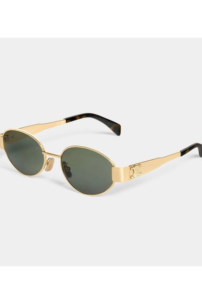MUADEX Gold Oval Women's Sunglasses with Mineral Glass
