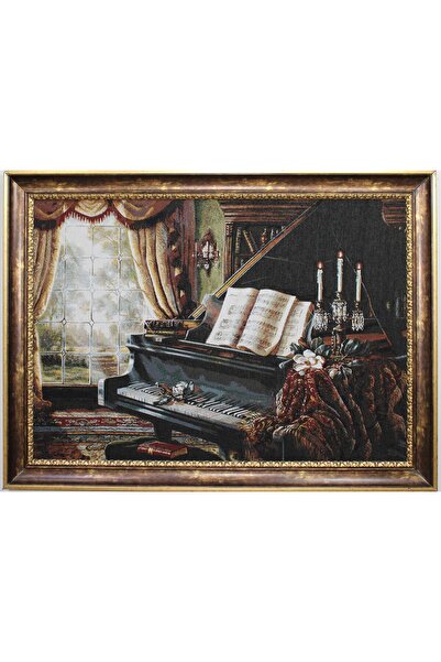 Believe PİYANO DOKUMA GOBLEN DEKORATİF ÇERÇEVESİZ PANO TABLO 70*110