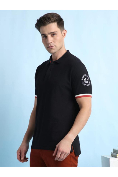 Dennis Lingo By Styli Cotton Embroidered Slogan Polo T-Shirt