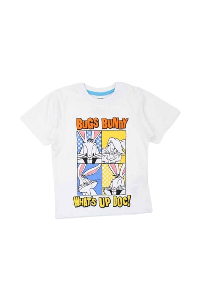 BUGS BUNNY 2-piece set for children, t-shirt and shorts, 100% cotton, white/blue, Bugs Bunny