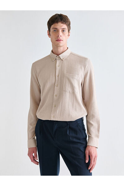 LC Waikiki Cămașă Dobby pentru bărbați, cu mânecă lungă, cu formă normală