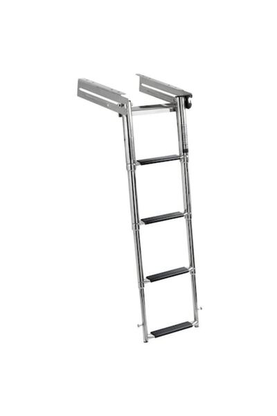 OSCULATI Retractable Ladder with Prominent Steps, 4 Steps, Under Platform Mount