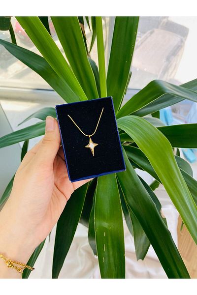 MODA Pearlescent Polar Star Stainless Steel Women's Necklace