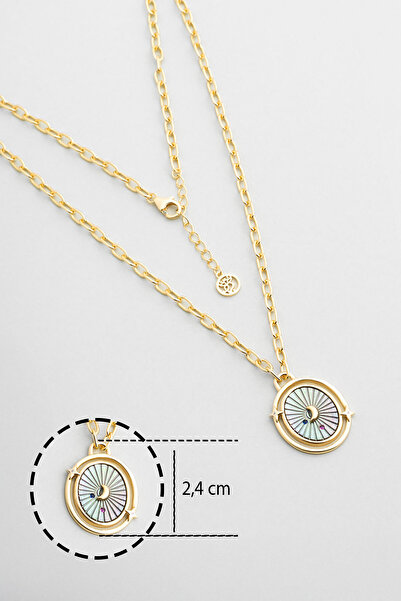 So CHIC... Büyülü Gece 18 Ayar Sarı Altın Kaplama 44 Cm Gümüş Zincir Kolye