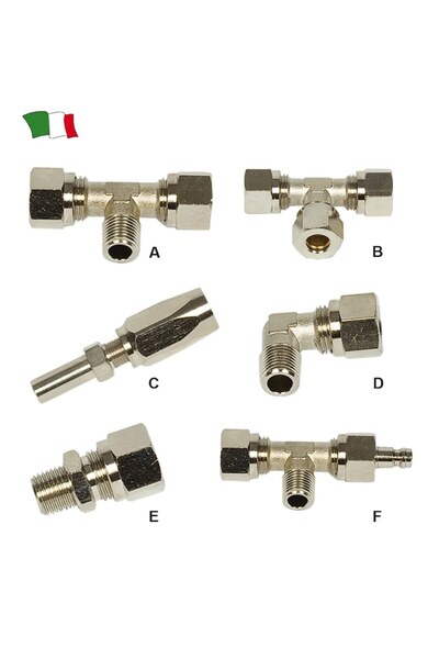 GFN Copper T-Fittings for Hydraulic Steering System, Diameter 10 mm, Kit of 2