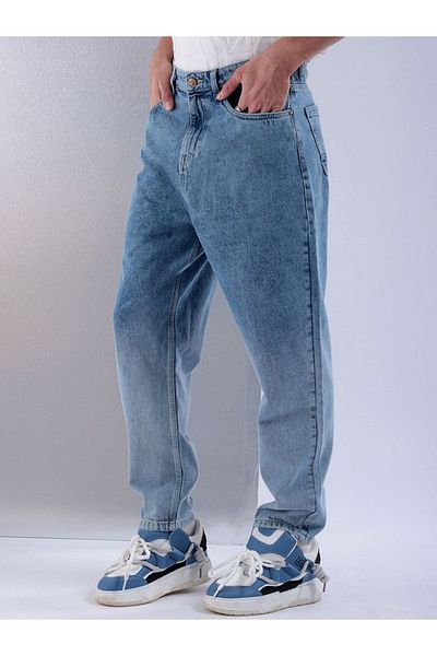 The Indian Garage Co By Styli Men Blue Mid Rise Loose Fit Faded Jeans