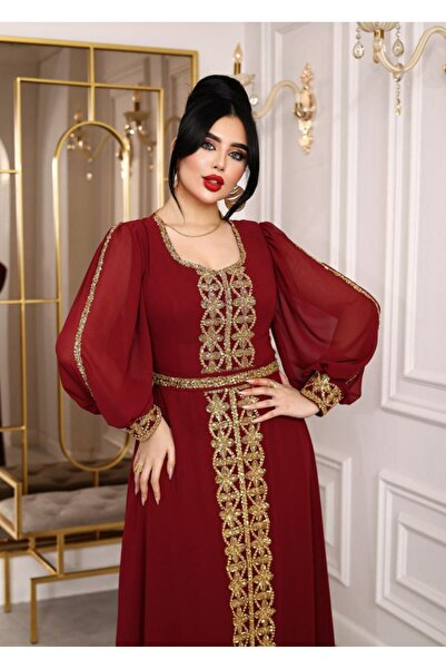 ZENABİYEM Zena Fashion Nakış İşlemeli Kare Yaka Yöresel Abiye