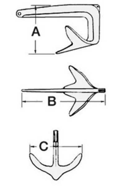 OSCULATI Trefoil AISI 316 Anchor 2.5-50 kg