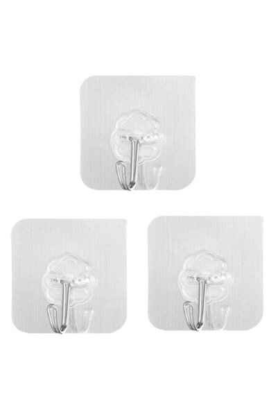 FORHOUSE Set of 3 Super-Strong Self-Adhesive Hooks for Bathroom (towel/robe)