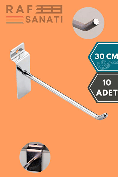Raf Sanatı Kanallı Pano Kancası 30 cm - Askı Kanca Raf Askısı Raf Aksesuar Te...