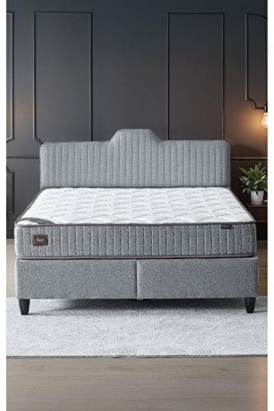 CENNET YATAK Menekşe Çift Kişilik Depolamalı Sandıklı Baza ve Başlık 2’li Set