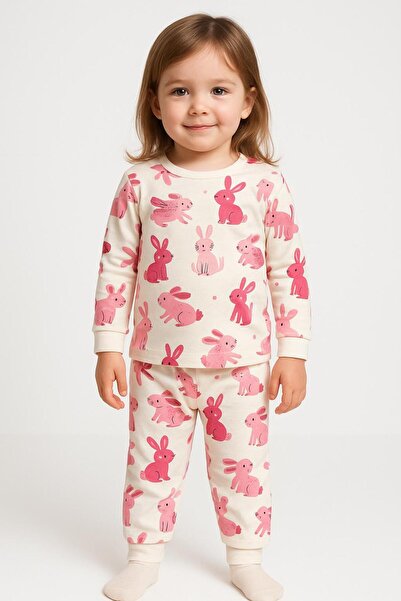 MAVİ QUMSAL Κοριτσίστικο σετ πιτζάμες με μακρυμάνικο βαμβακερό σχέδιο