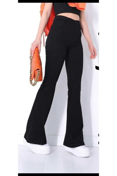 kleshus Ψηλόμεσο μαύρο ισπανικό τζιν παντελόνι