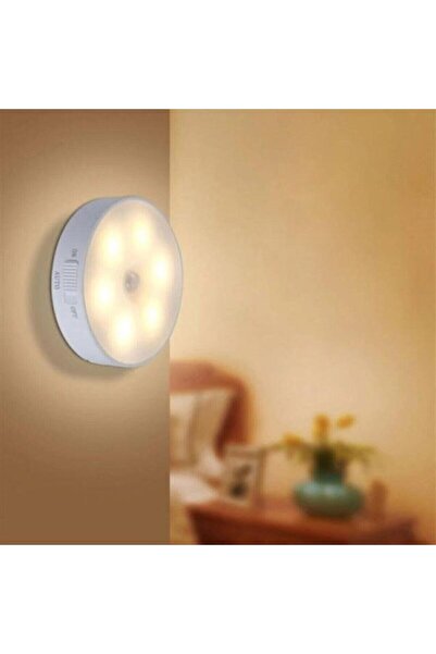 tozlupazar Hareket Sensörlü Hafif Usb Şarjlı Spot Led Lamba Mıknatıslı Ve Yapışkanlı Beyaz Renk Led 1 Adet