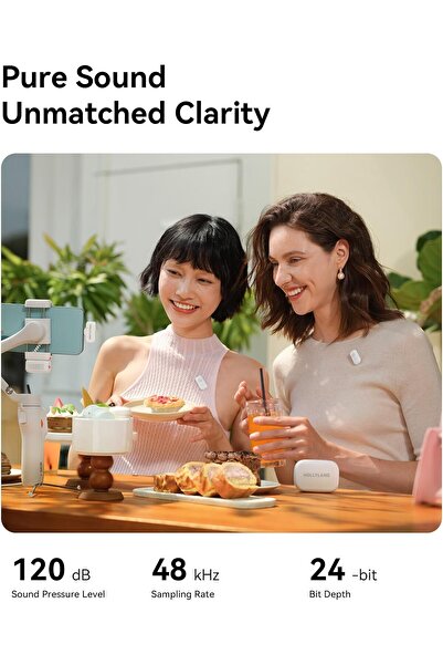 HollyLand LARK A1 Combo Wireless Microphone for iPhone & Android, Pure Sound, 3-Level Intelligent No