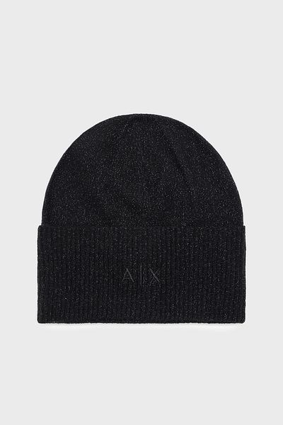 Armani Exchange Silvery Wool Blend Knitted Beanie Beret Xw001519 Af16181 Mc026