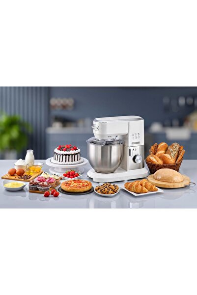 Other BLACK+DECKER Stand Mixer, 1000W, 6L, 10 Speeds, Tilt-Head, White - MKM100-B