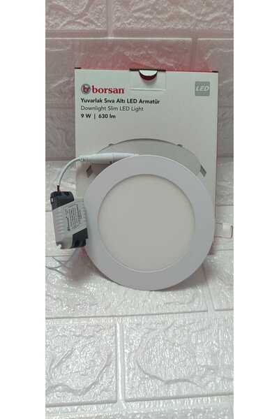 Borsan ekim aydınlatma 9 W yuvarlak sıva altı slim led armatür BEYAZ 6500K
