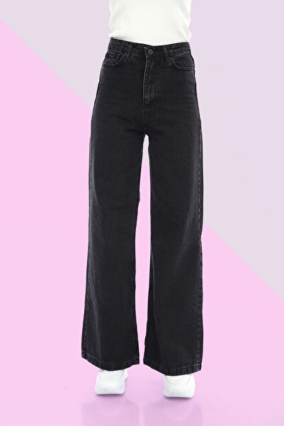 kleshus Anya Blugi Palazzo din lycra, ocazionali, negri, cu talie super înalt...