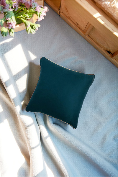 FH finehome Milan Bias Throw Pillow Cover 45X45Cm Turquoise