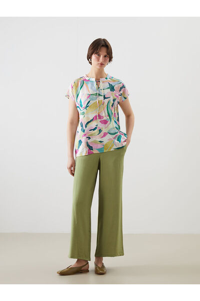 LC Waikiki RMZ GİYİM FARKİLYA Pantaloni largi pentru femei cu șnur în talie