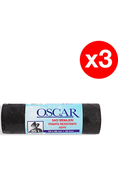 Oscar – 35L Garbage Bags – Set of 3 Pieces – Black