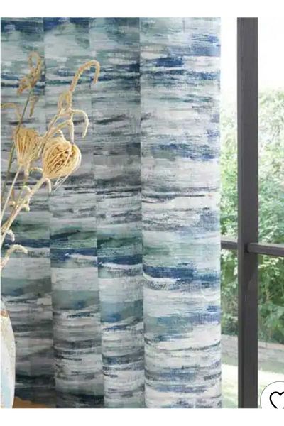 Evcimenhome Lined Rustic Curtain with Eyelets Metal Ring 170Cmx230Cm Color: Blue
