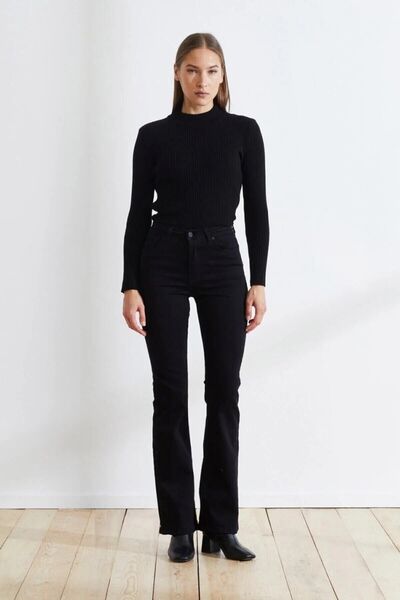 kleshus Γυναικείο Selana Black Lycra Extra ψηλόμεσο τζιν παντελόνι