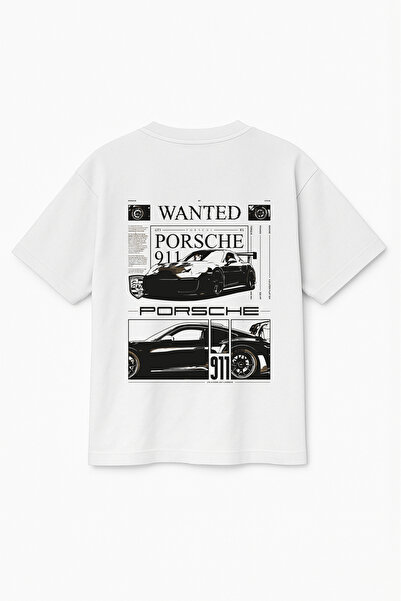 Altair Tr Oversize White Unisex Porsche 911 Printed T-Shirt T-Shirt