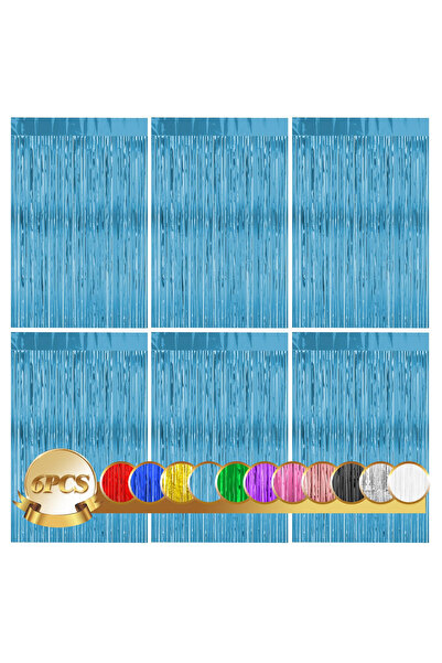 daity Decorațiuni de petrecere cu beteală albastră strălucitoare, 6 buc. 1x2 M